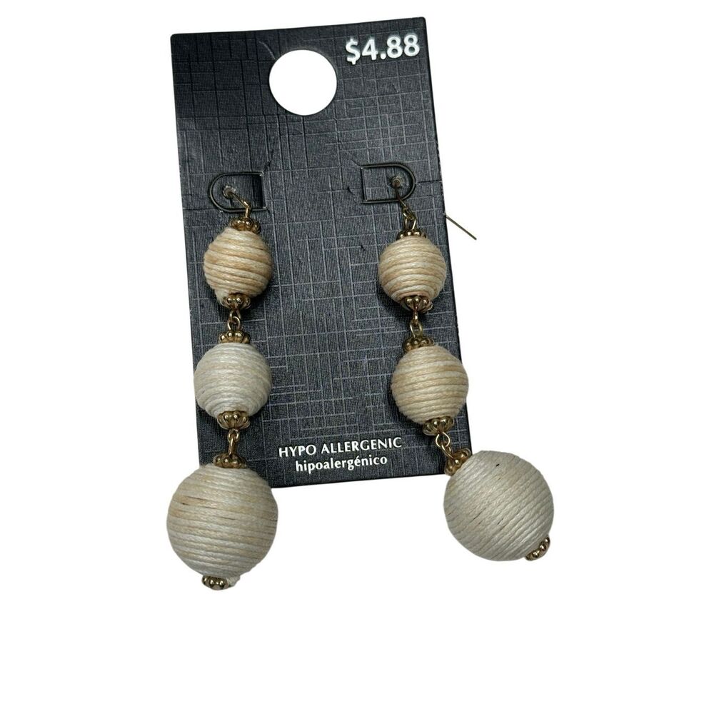 Walmart Tan & White 3 Inch Ball Dangle